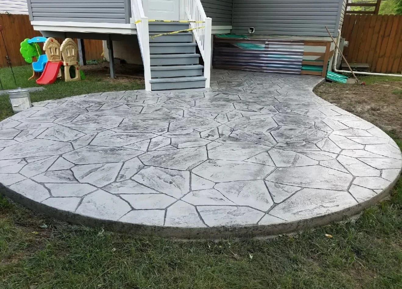 Stamped concrete patio project