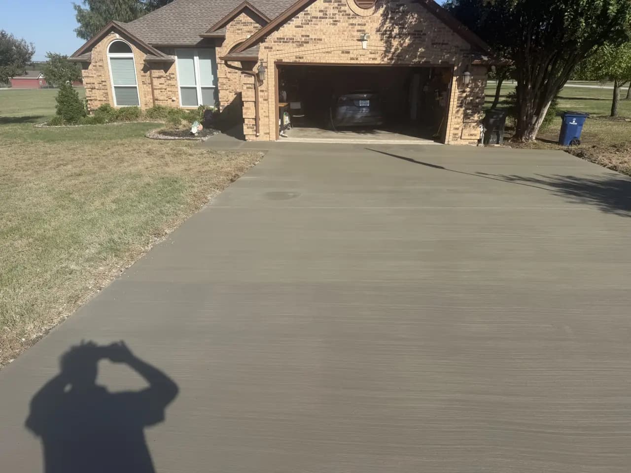 Fresh concrete driveway at a local home